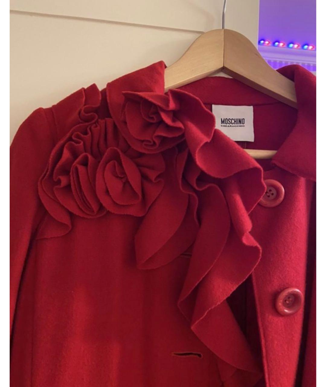 MOSCHINO Красное шерстяное пальто, фото 4