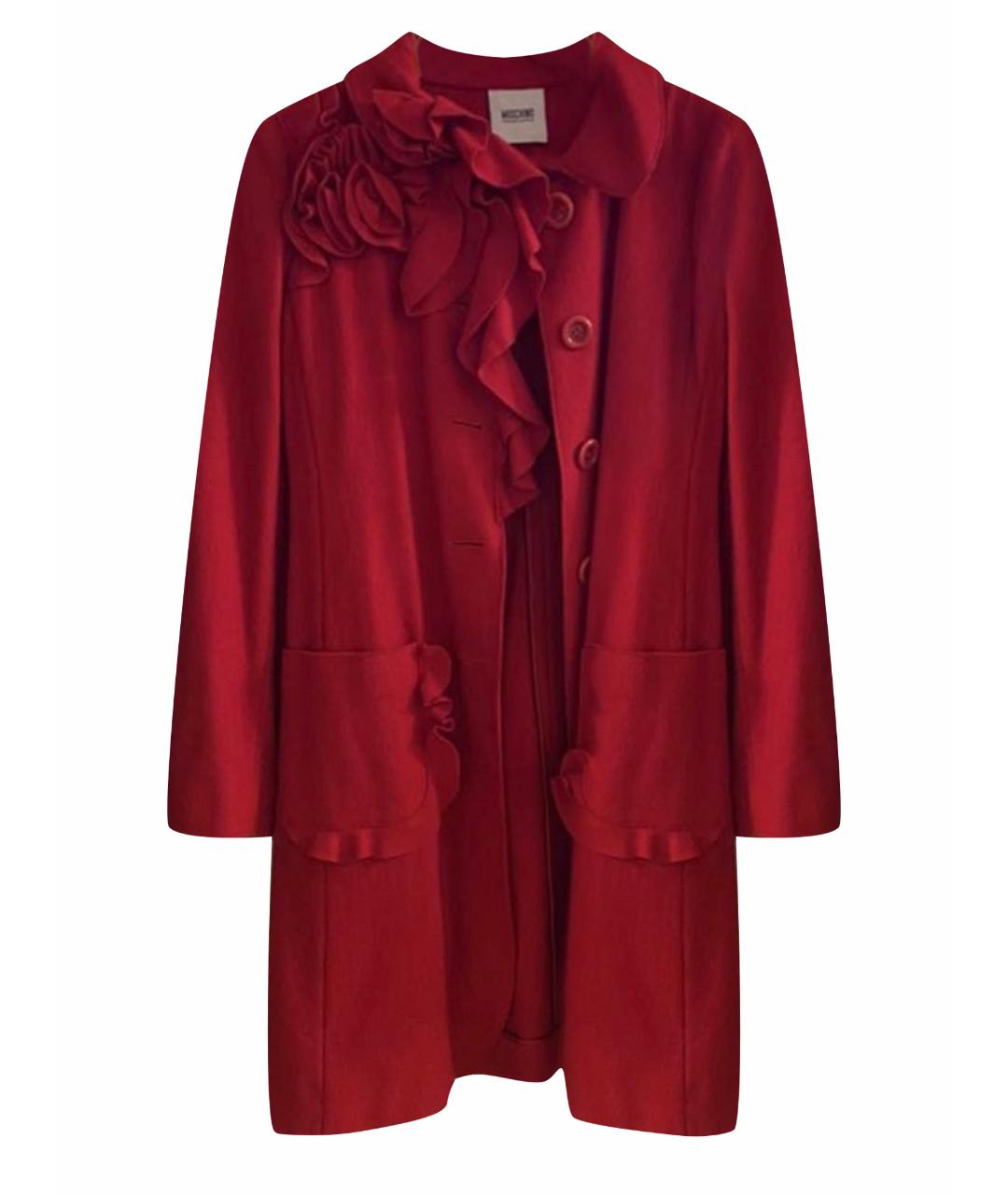 MOSCHINO Красное шерстяное пальто, фото 1