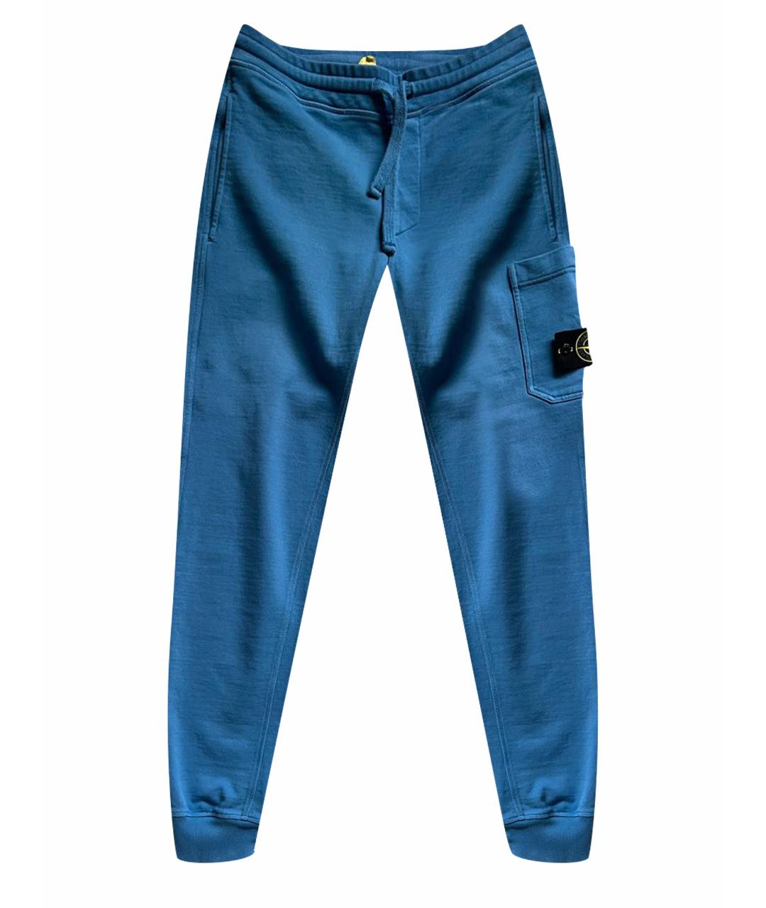STONE ISLAND Голубые хлопковые брюки чинос, фото 1