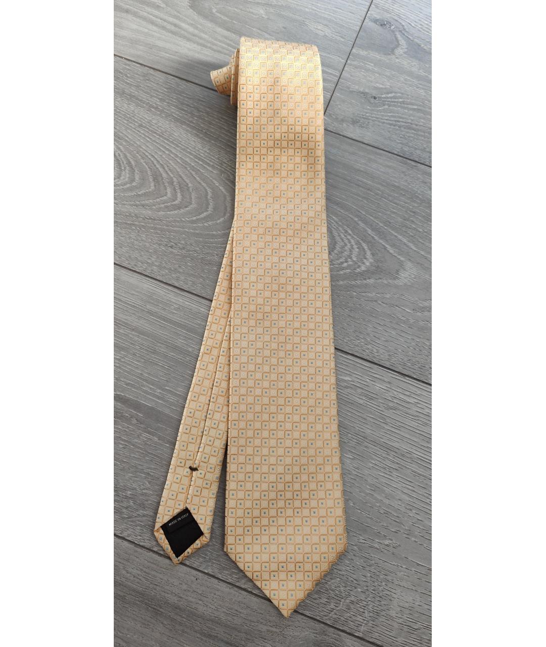 CANALI Желтый шелковый галстук, фото 5