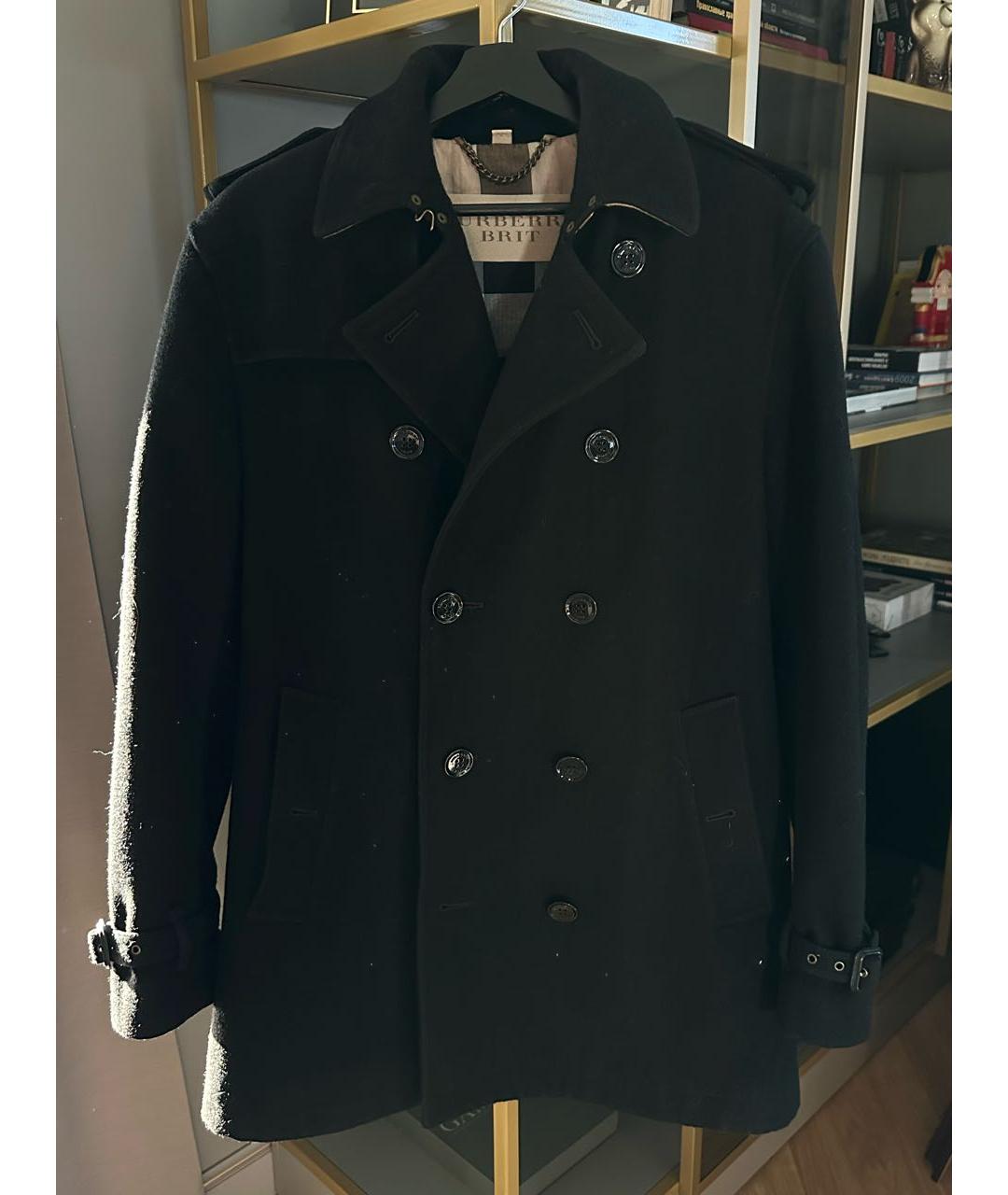 BURBERRY BRIT Черное шерстяное пальто, фото 9
