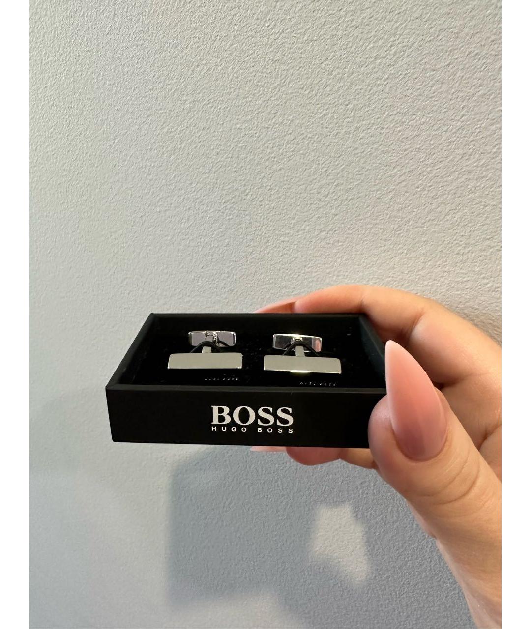 HUGO BOSS Серебряные металлические запонки, фото 5