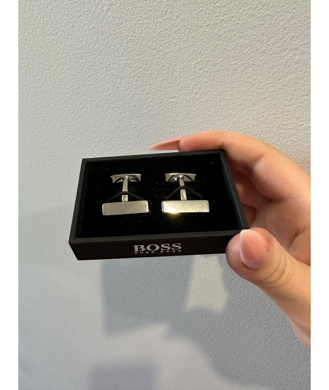 HUGO BOSS Серебряные металлические запонки, фото 6