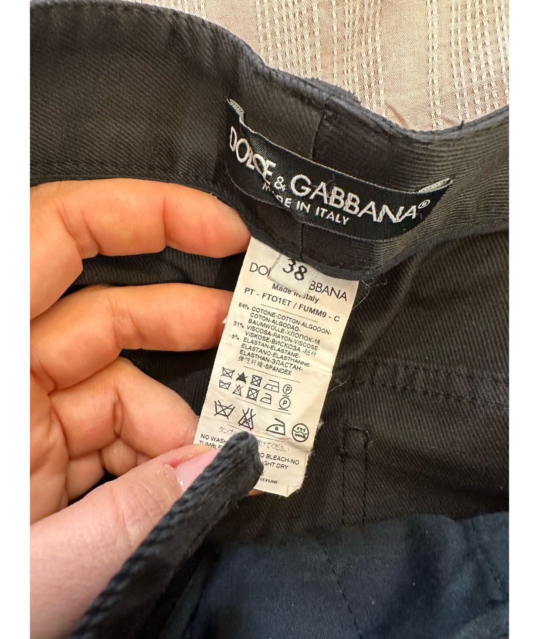 DOLCE&GABBANA Черные брюки узкие, фото 4