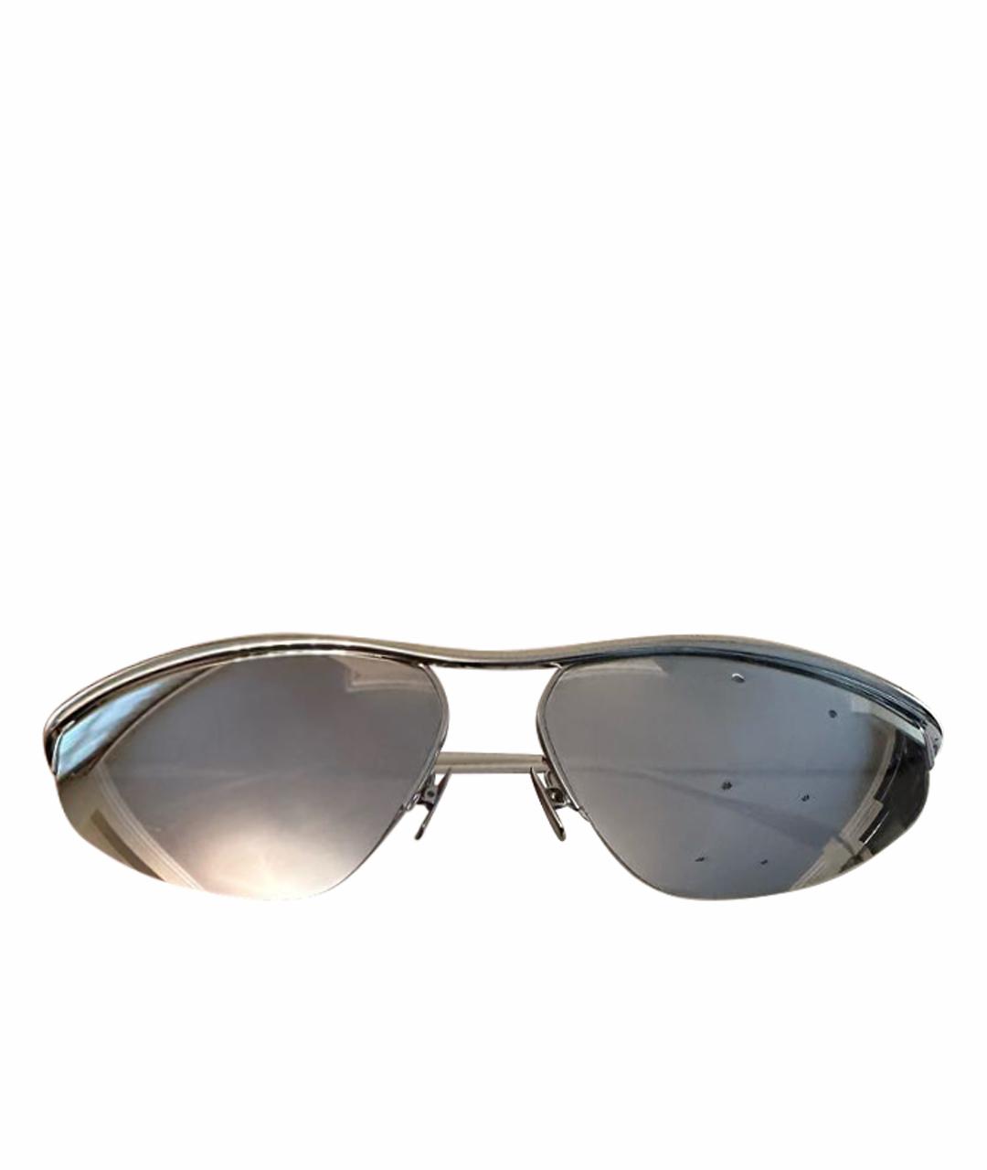 BOTTEGA VENETA Серебряные металлические солнцезащитные очки, фото 1