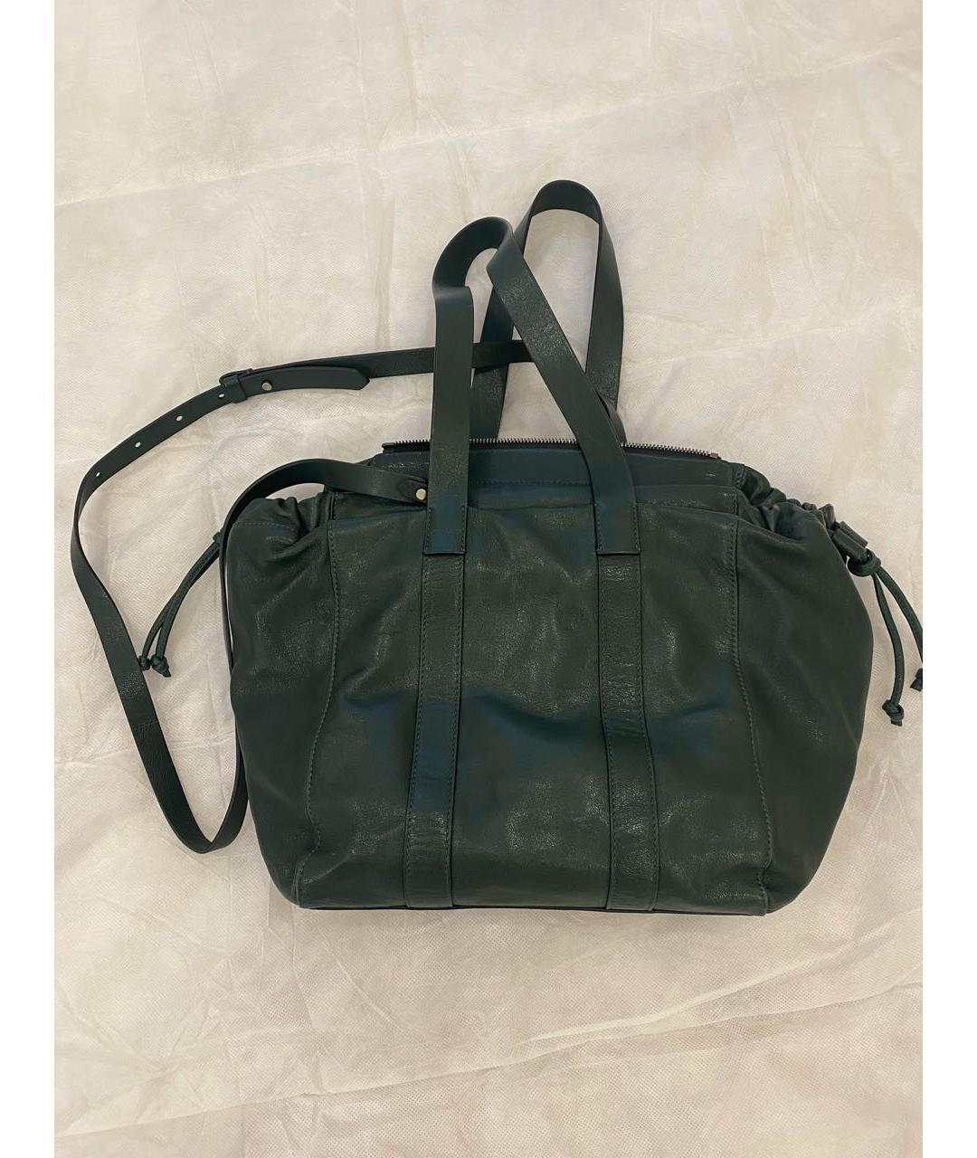 BRUNELLO CUCINELLI Зеленая кожаная сумка тоут, фото 3