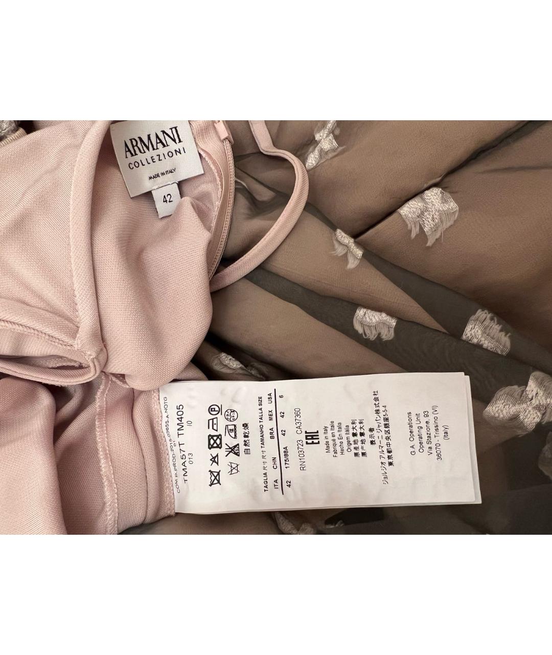 ARMANI COLLEZIONI Розовое синтетическое платье, фото 8
