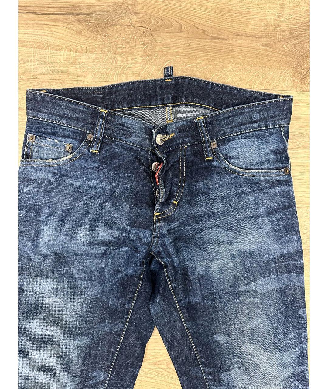 DSQUARED2 Темно-синие хлопковые прямые джинсы, фото 3