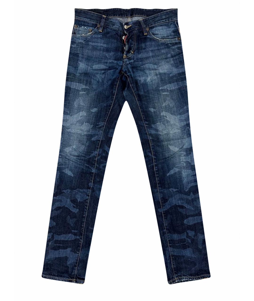 DSQUARED2 Темно-синие хлопковые прямые джинсы, фото 1