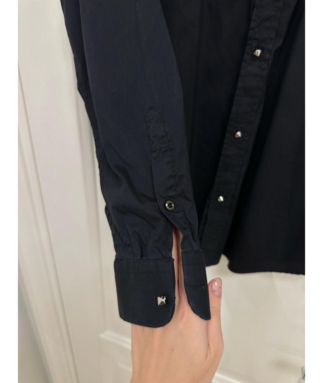 DIESEL Черная хлопко-полиэстеровая кэжуал рубашка, фото 4