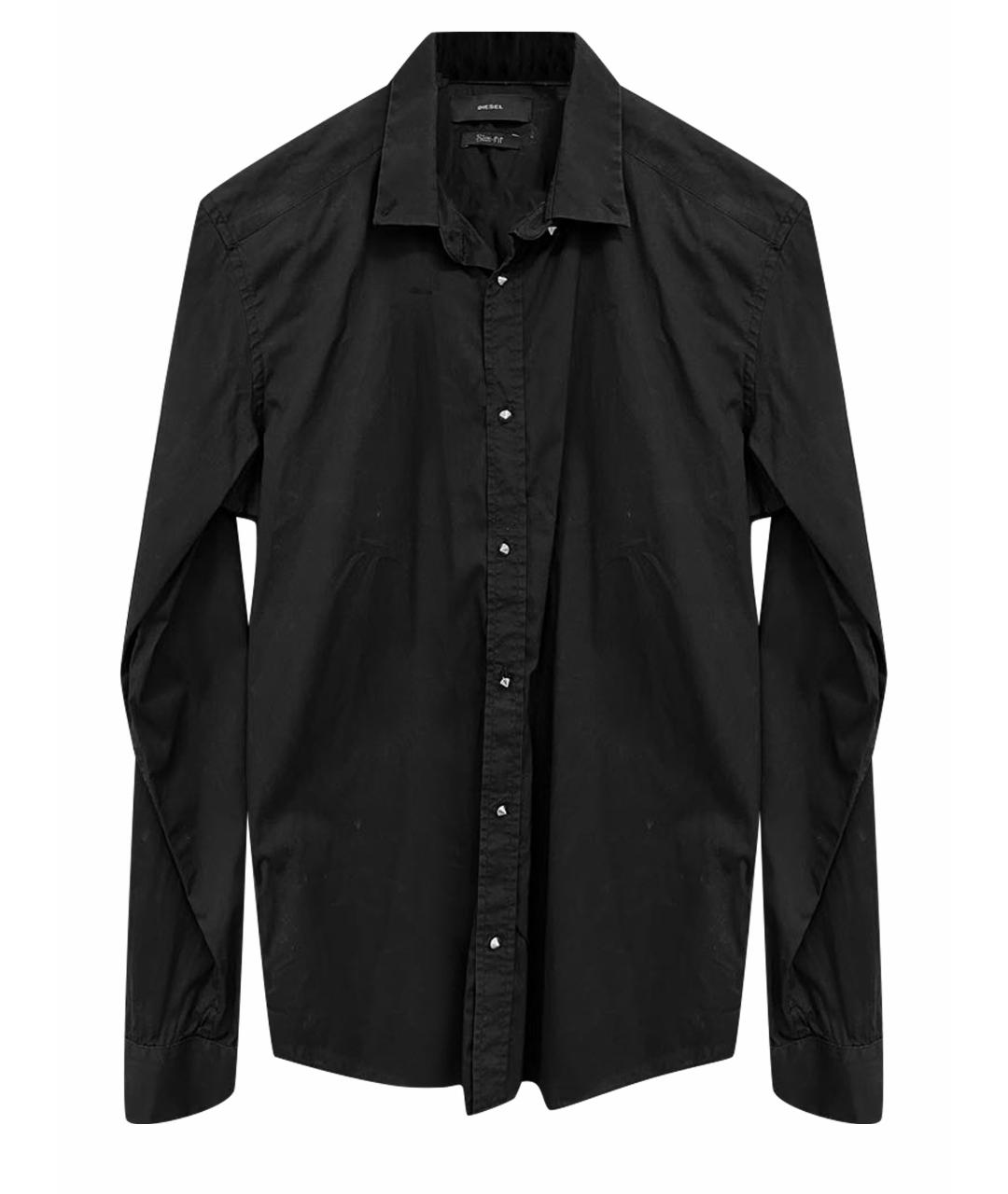 DIESEL Черная хлопко-полиэстеровая кэжуал рубашка, фото 1