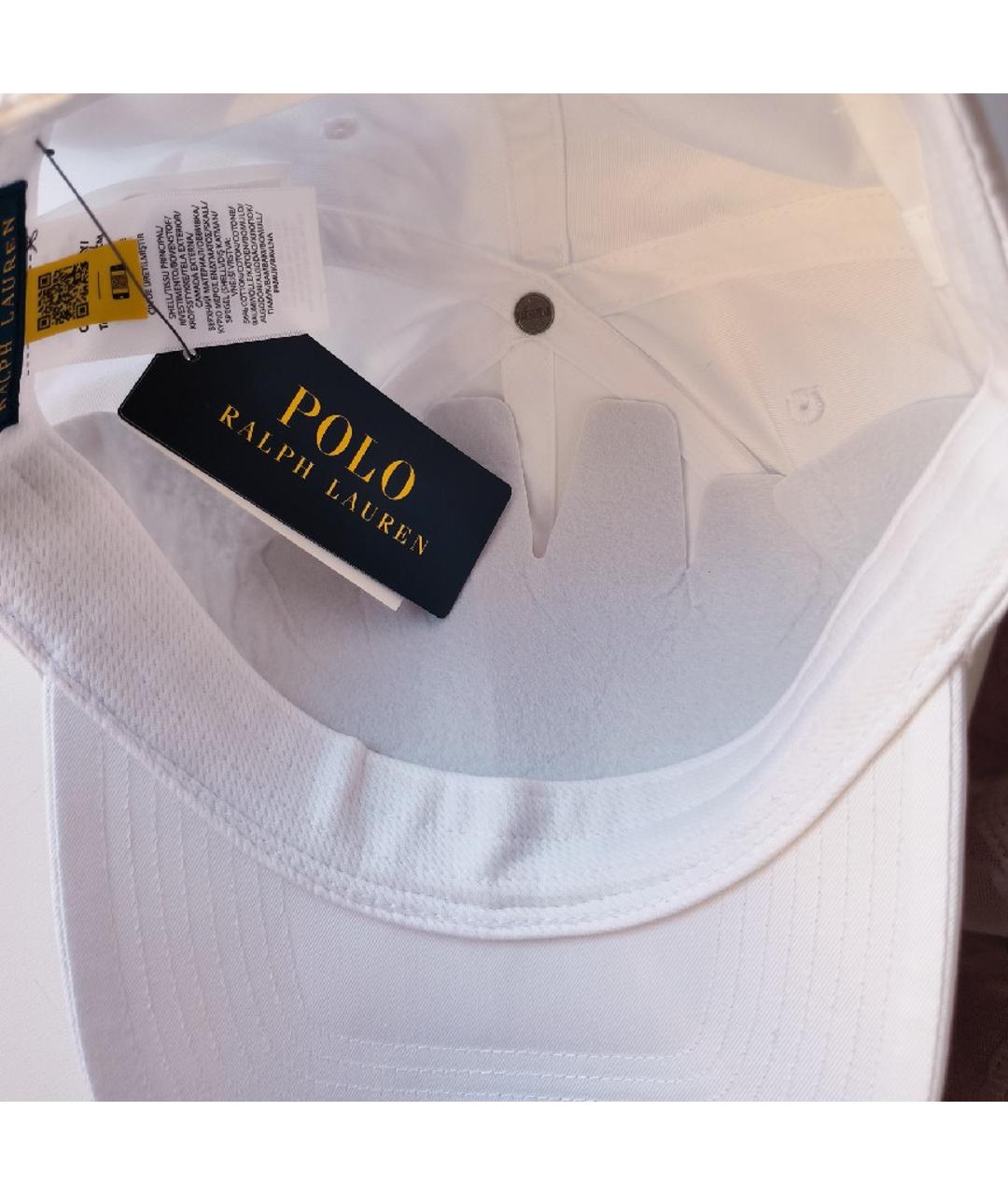 RALPH LAUREN Белая хлопковая кепка, фото 5