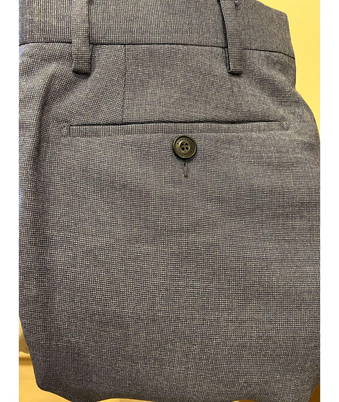 BURBERRY Серые шерстяные классические брюки, фото 4