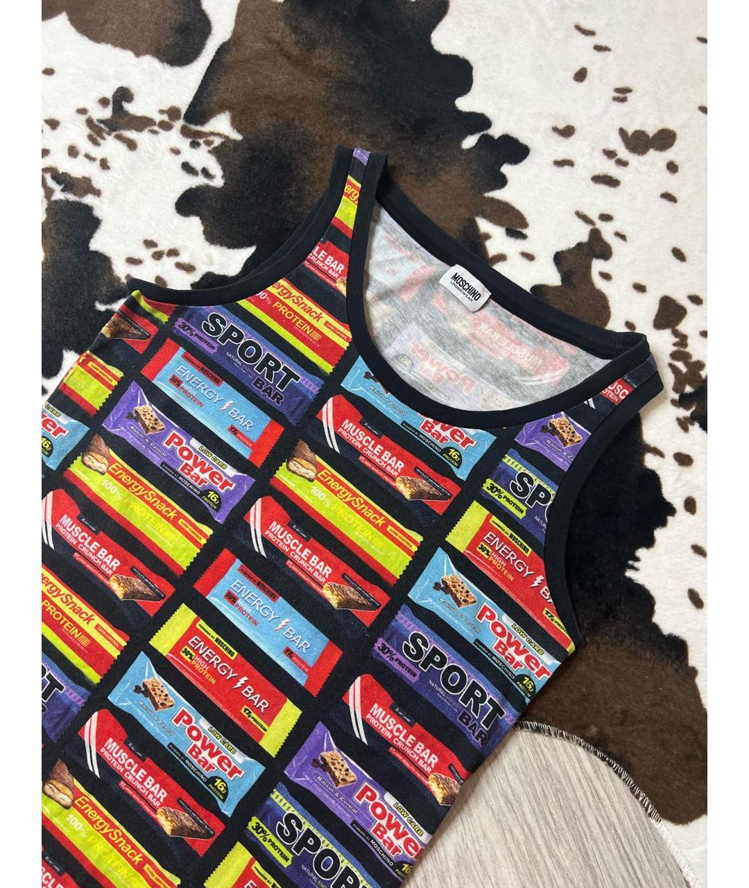 MOSCHINO UNDERWEAR Мульти хлопковая майка, фото 2