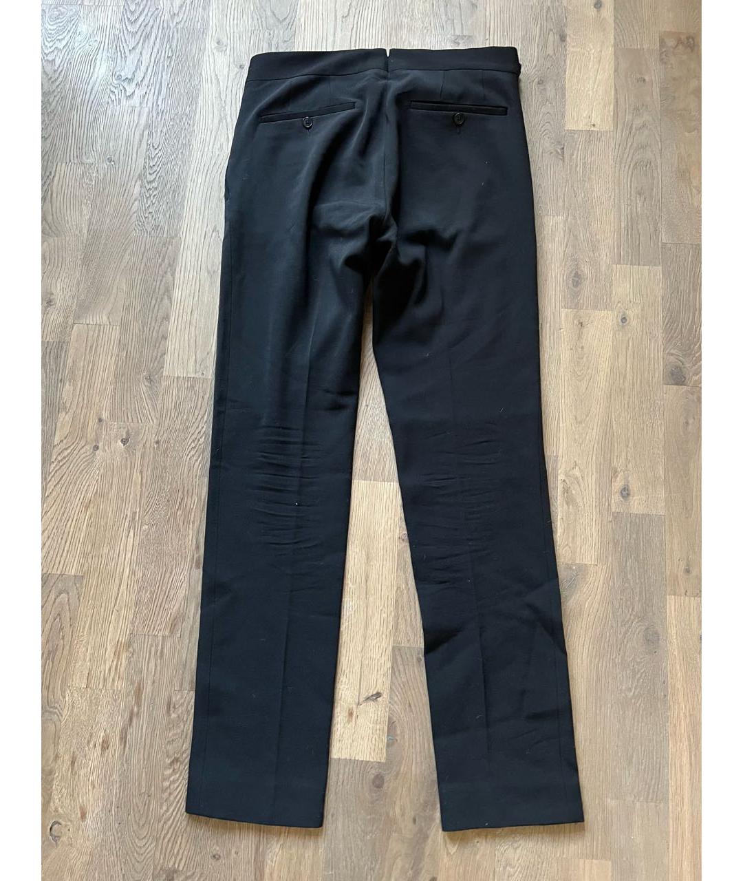 RALPH LAUREN Черные шерстяные повседневные брюки, фото 2