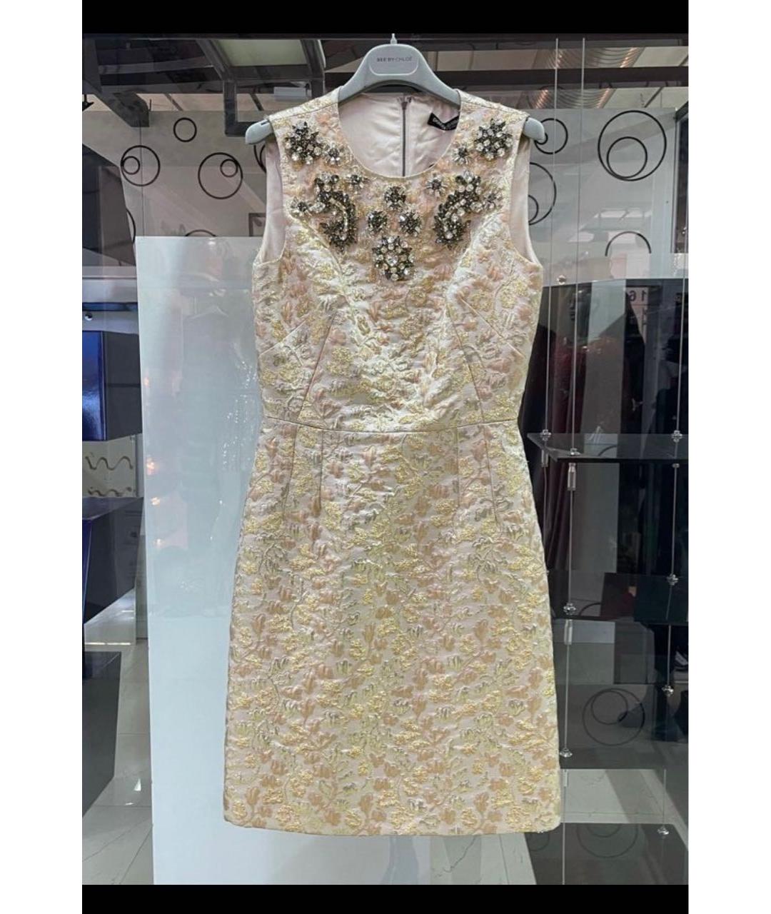DOLCE&GABBANA Золотое ацетатное вечернее платье, фото 8