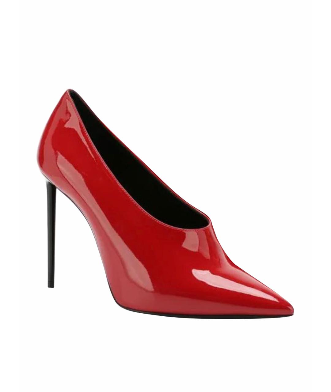 SAINT LAURENT Красные туфли из лакированной кожи, фото 1