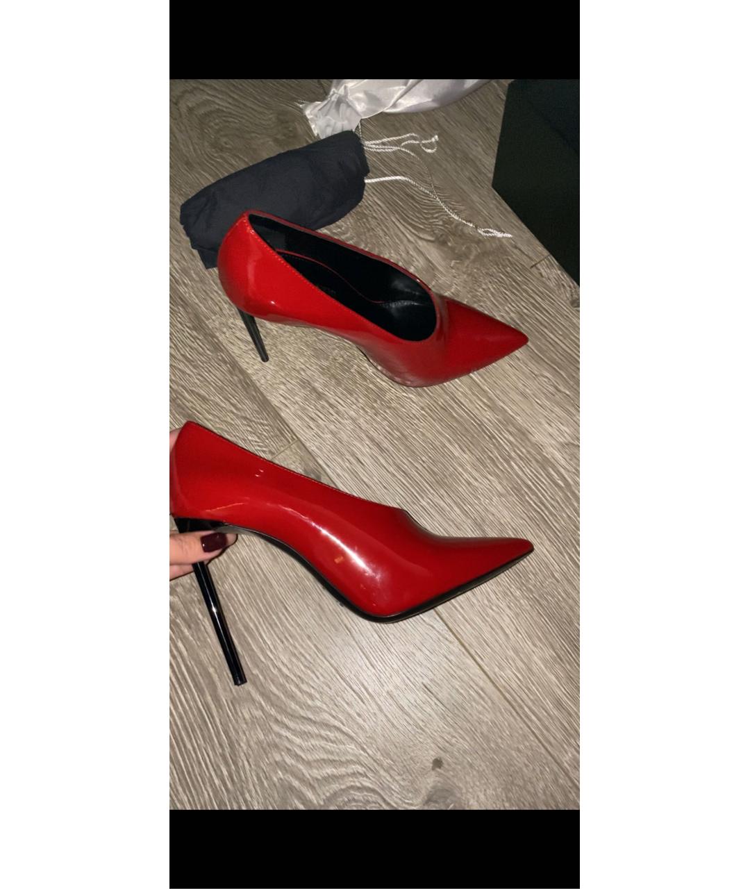 SAINT LAURENT Красные туфли из лакированной кожи, фото 2