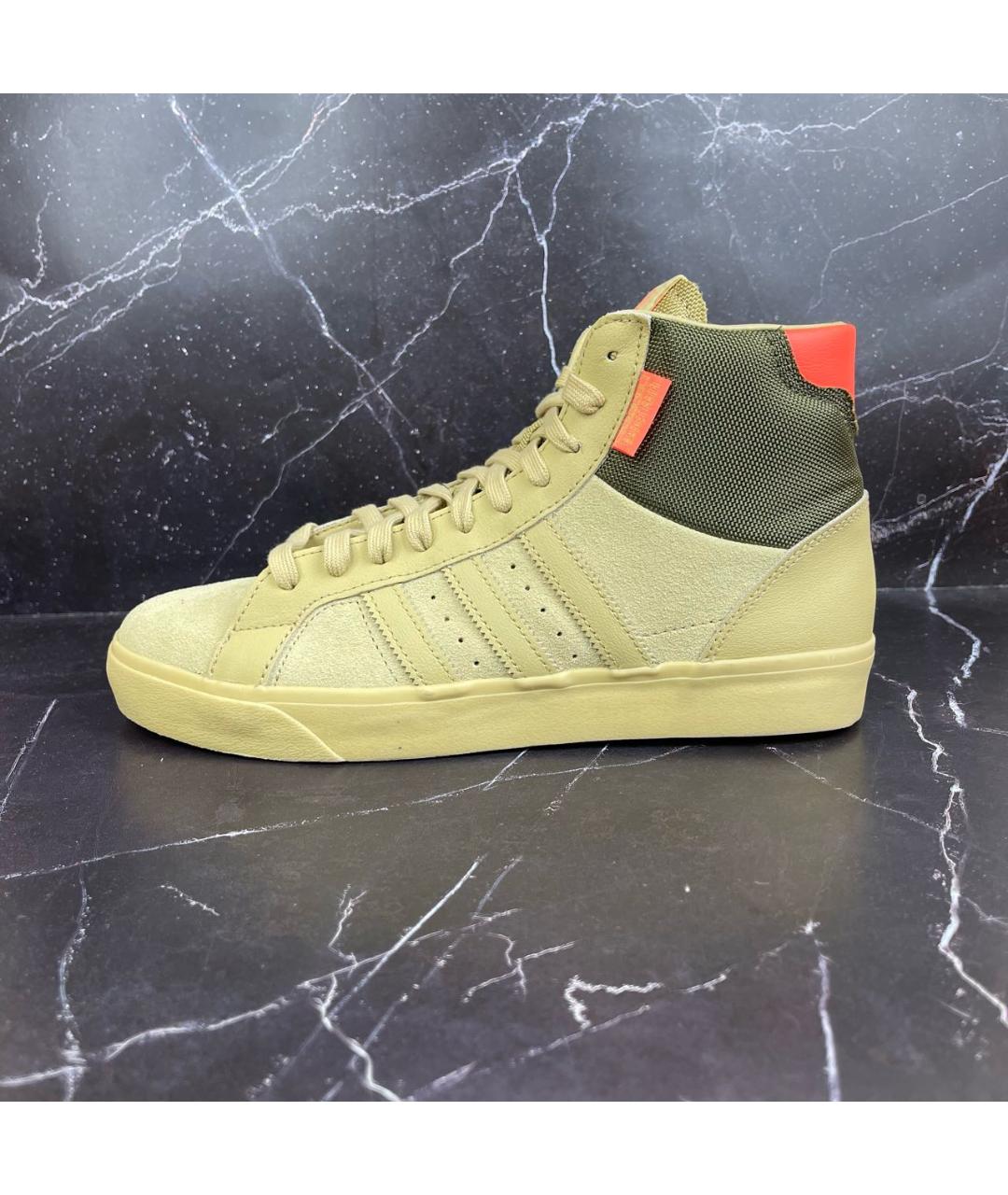ADIDAS Горчичные замшевые высокие кроссовки / кеды, фото 5