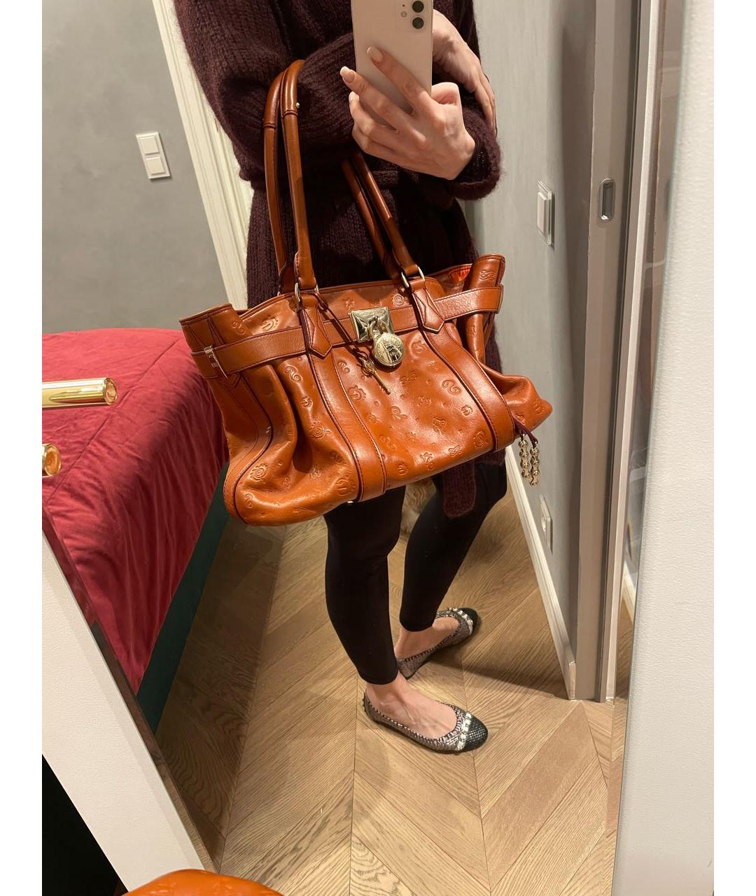 LANCEL Оранжевая кожаная сумка тоут, фото 4