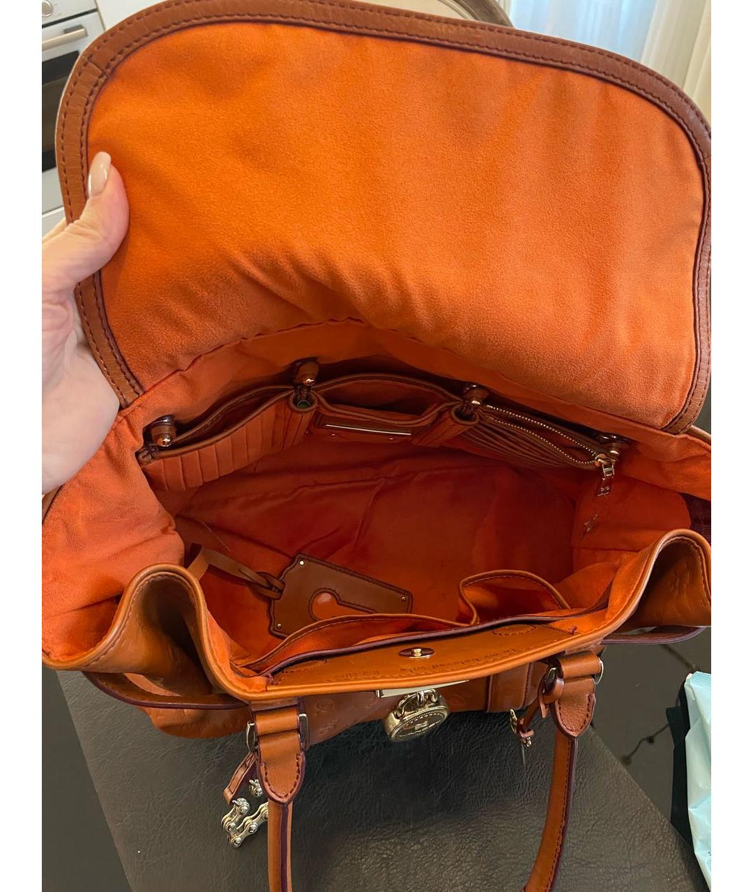 LANCEL Оранжевая кожаная сумка тоут, фото 3