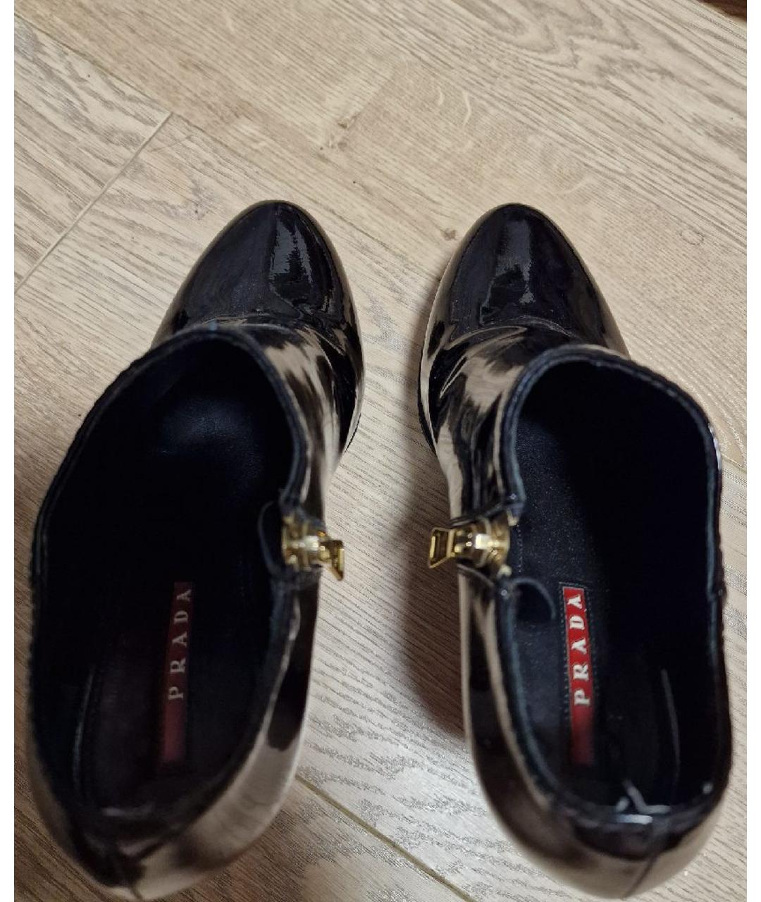 PRADA Черные ботильоны из лакированной кожи, фото 3