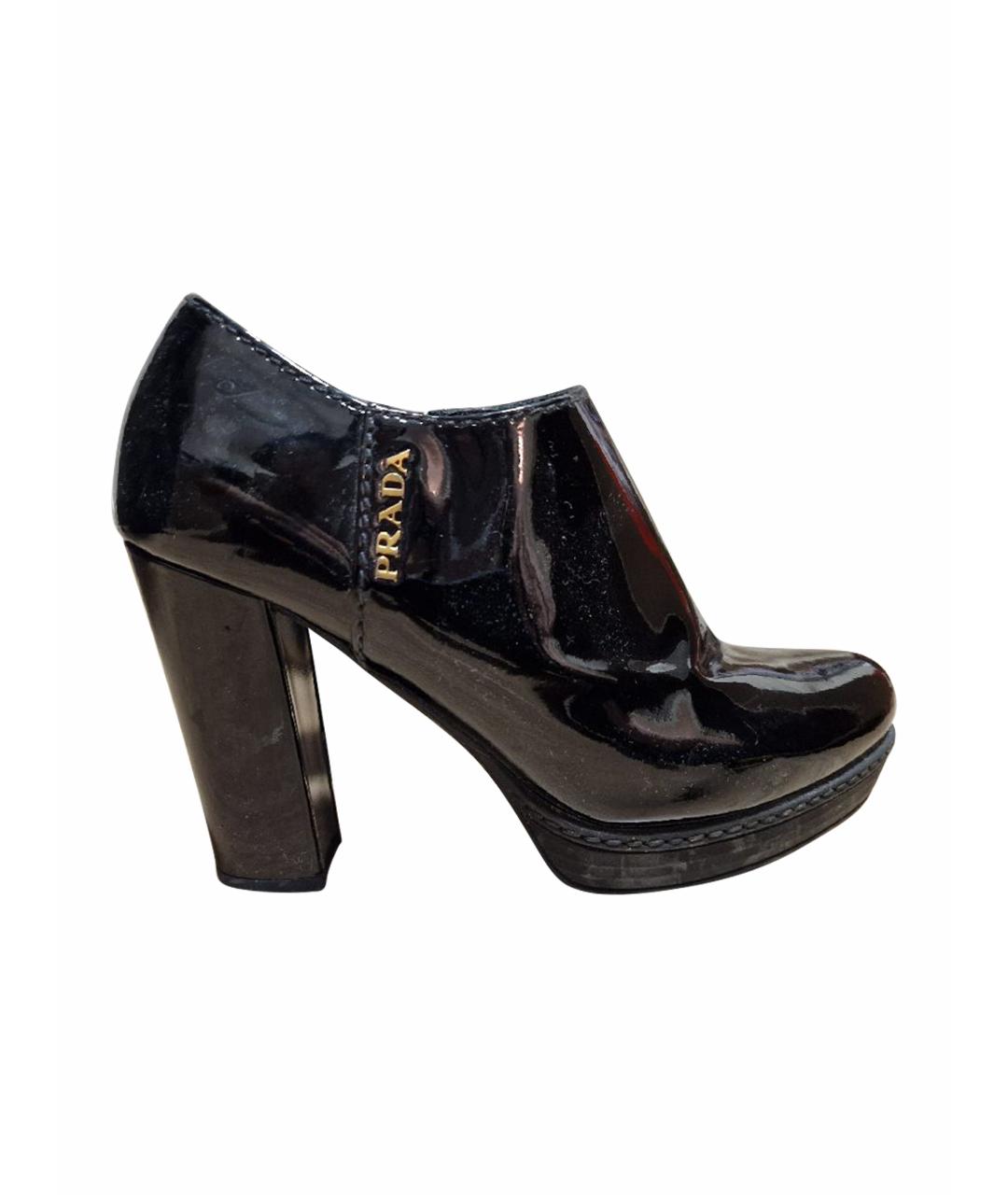 PRADA Черные ботильоны из лакированной кожи, фото 1