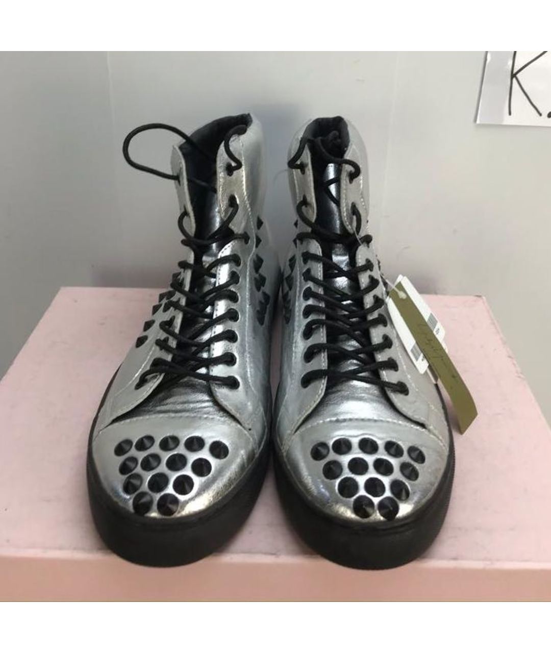 YOHJI YAMAMOTO Серебряные высокие кроссовки / кеды, фото 4