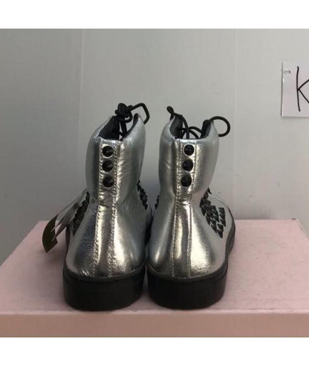 YOHJI YAMAMOTO Серебряные высокие кроссовки / кеды, фото 3