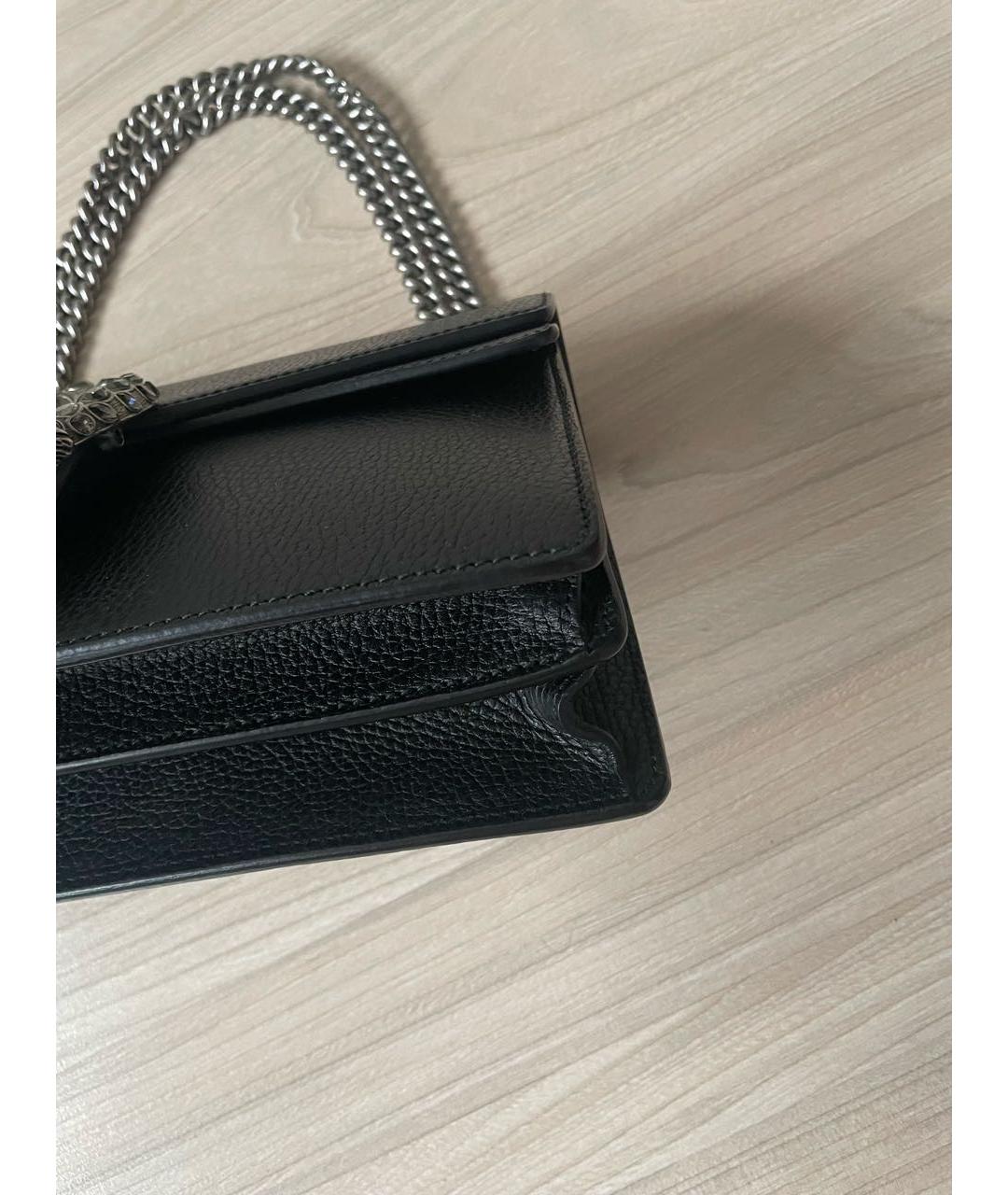 GUCCI Черная кожаная сумка через плечо, фото 3