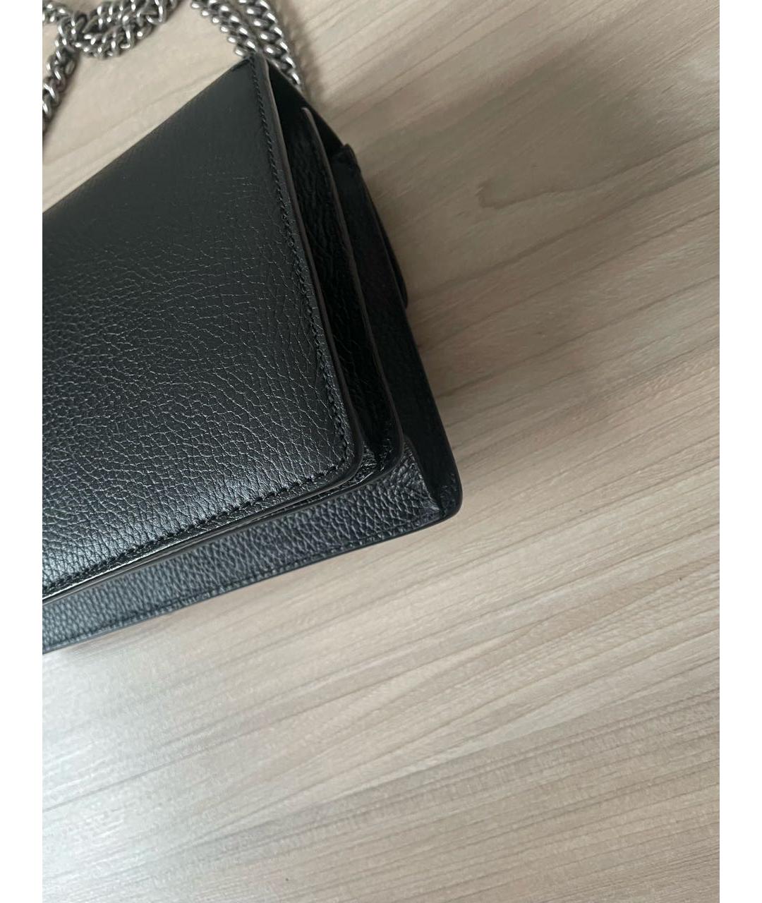 GUCCI Черная кожаная сумка через плечо, фото 5