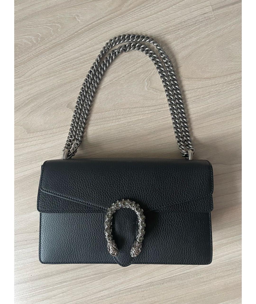 GUCCI Черная кожаная сумка через плечо, фото 9