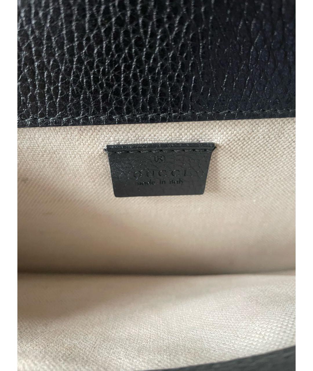 GUCCI Черная кожаная сумка через плечо, фото 8