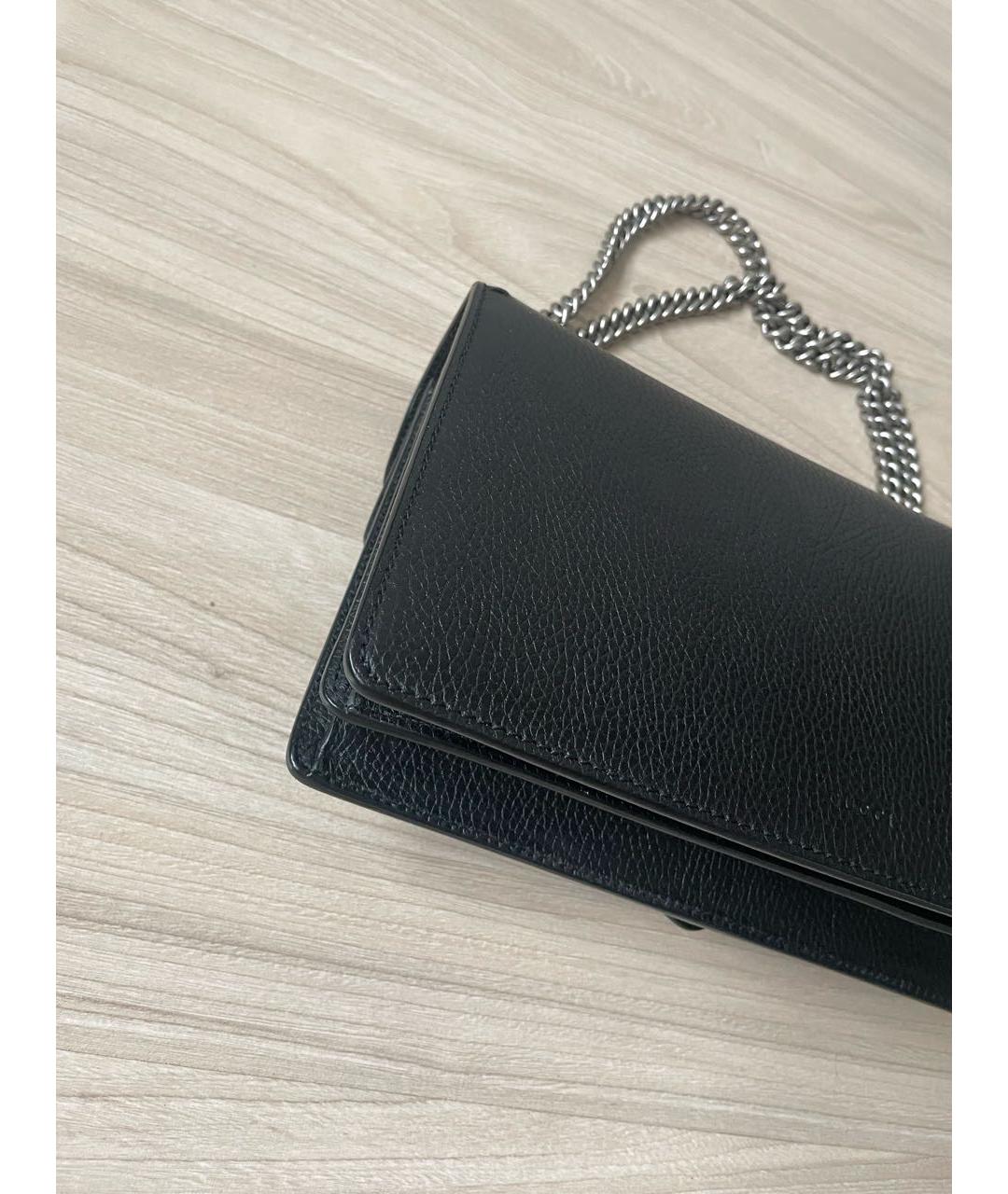 GUCCI Черная кожаная сумка через плечо, фото 6