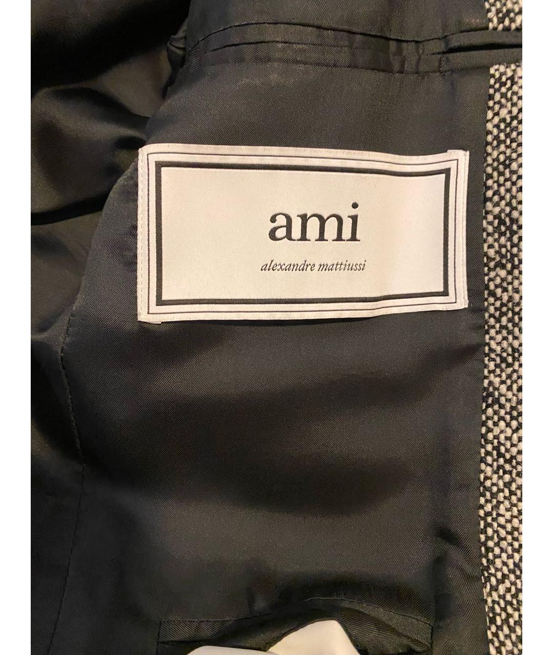AMI ALEXANDRE MATTIUSSI Серый шерстяной жакет/пиджак, фото 5