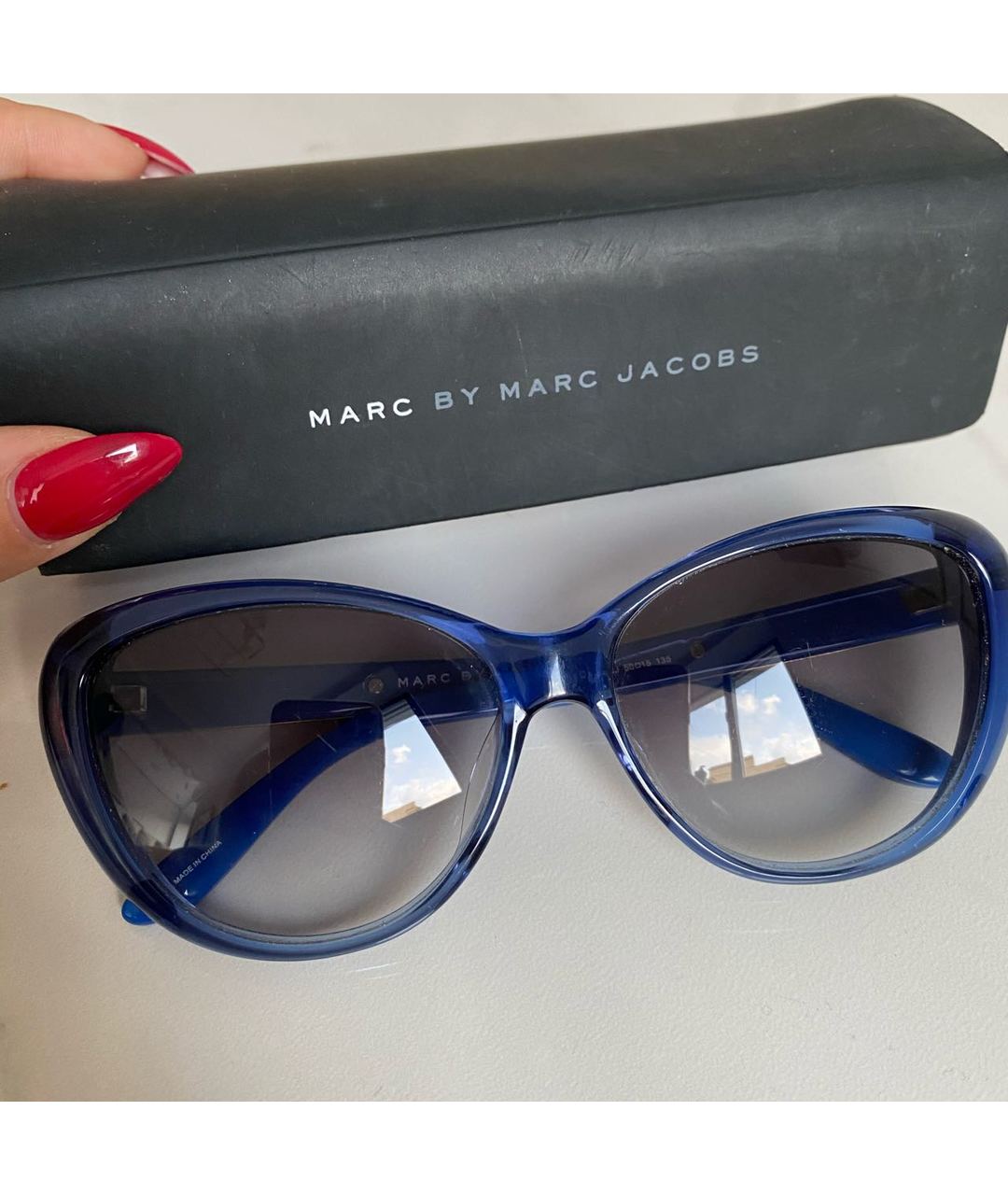 MARC JACOBS Синие пластиковые солнцезащитные очки, фото 4