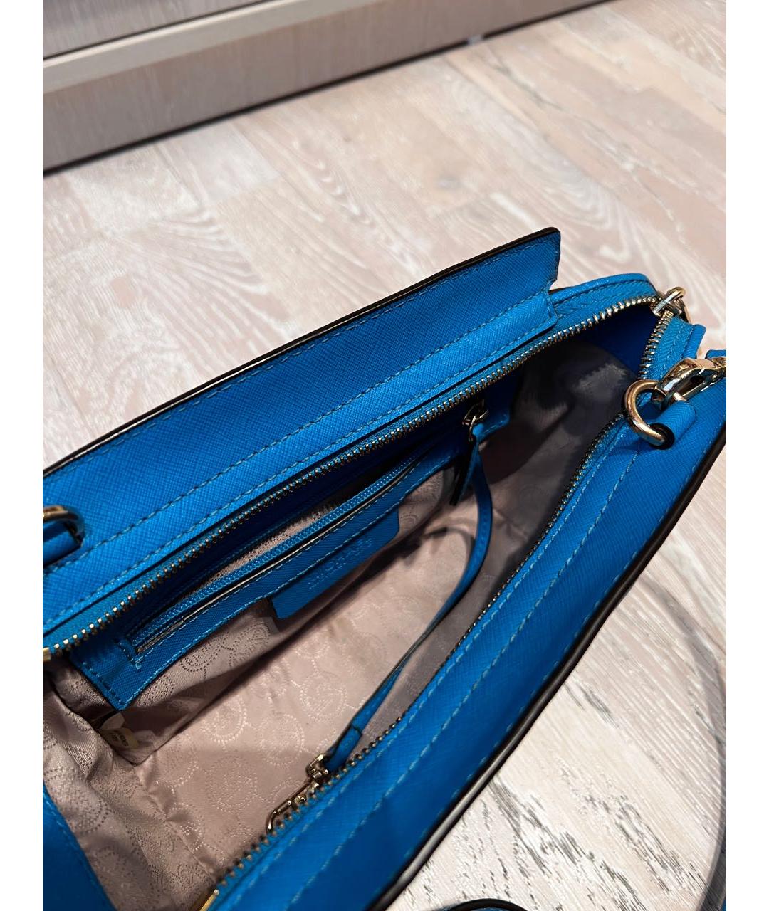 MICHAEL KORS Голубая сумка тоут из искусственной кожи, фото 4