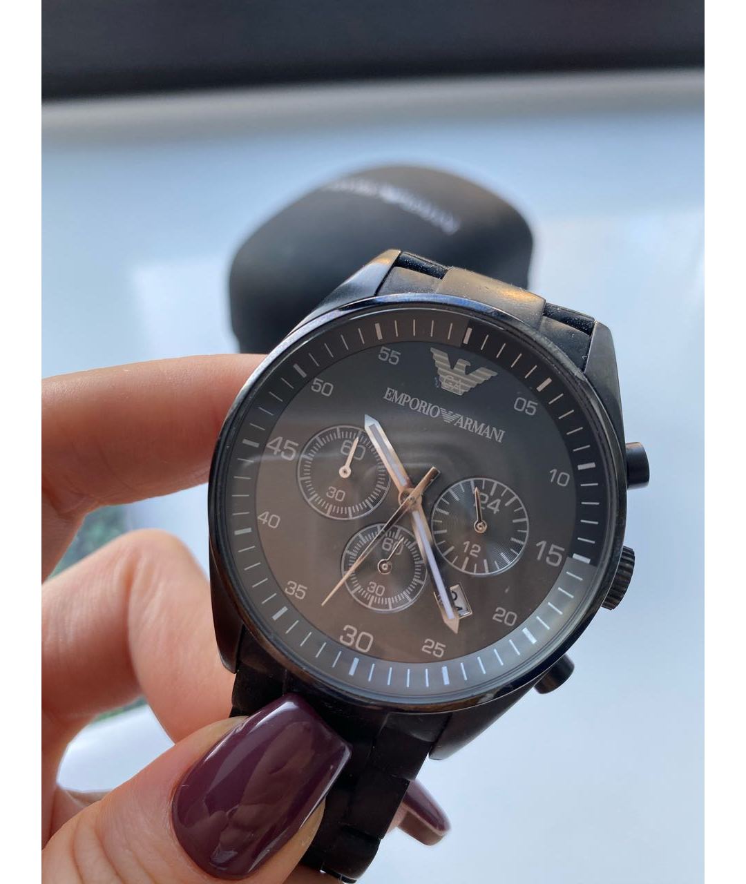 EMPORIO ARMANI Черные стальные часы, фото 5