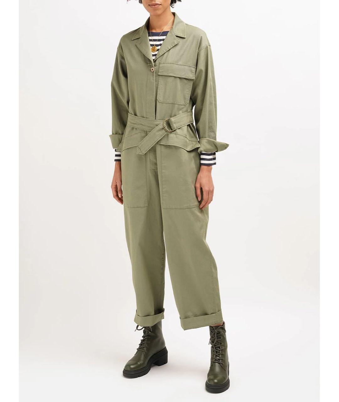 WEEKEND MAX MARA Хаки хлопковый комбинезон, фото 2