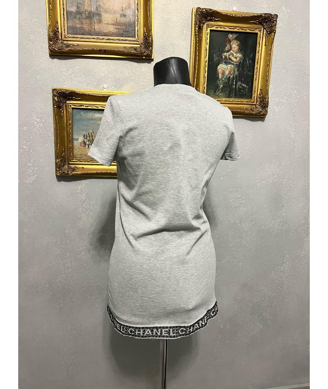 CHANEL Серая хлопковая футболка, фото 2