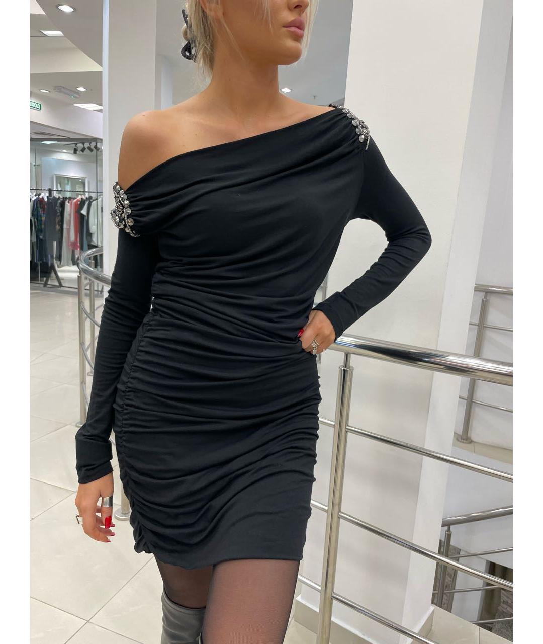 PHILIPP PLEIN Черное вискозное повседневное платье, фото 8