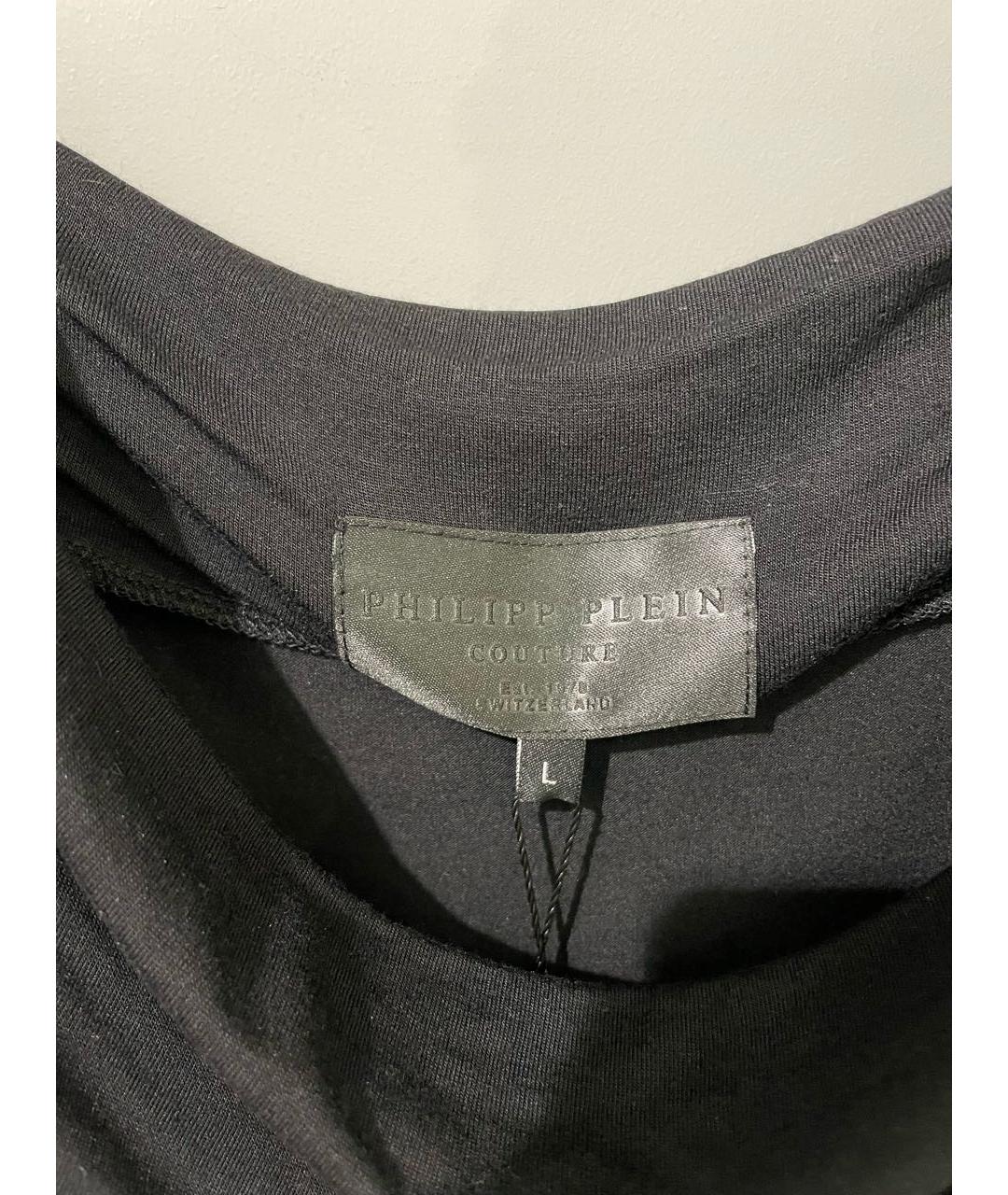 PHILIPP PLEIN Черное вискозное повседневное платье, фото 2