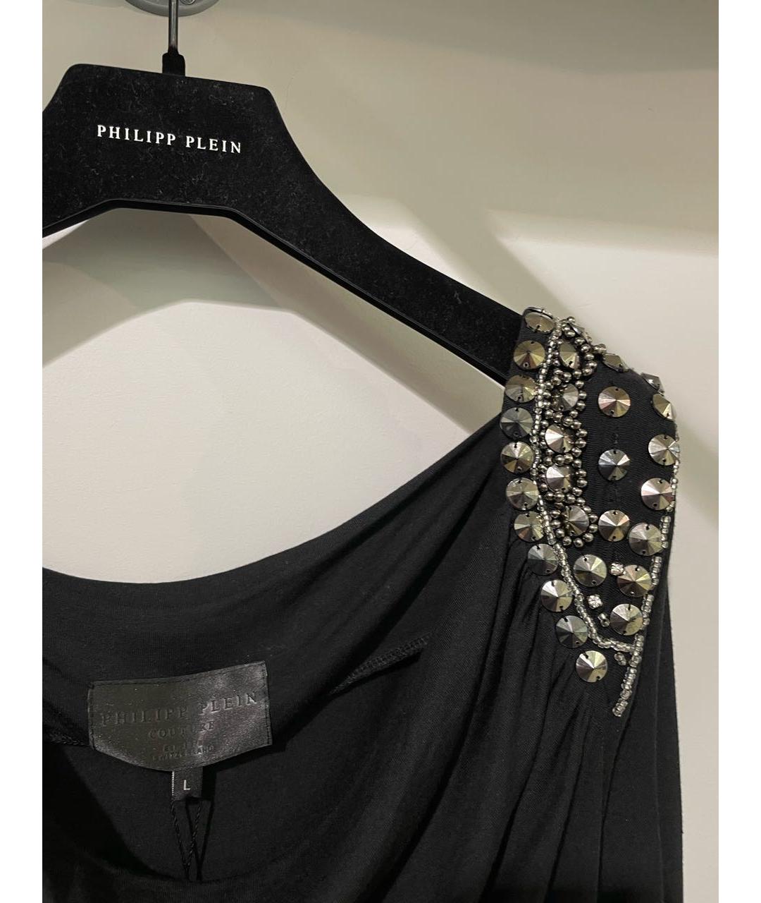 PHILIPP PLEIN Черное вискозное повседневное платье, фото 3