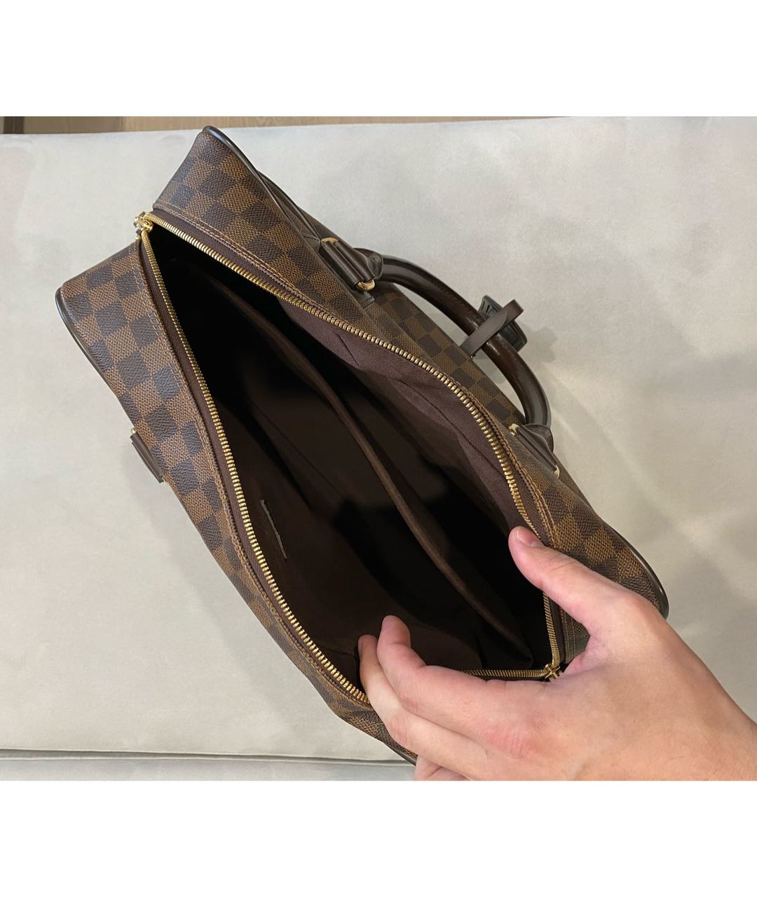 LOUIS VUITTON PRE-OWNED Коричневый кожаный портфель, фото 4
