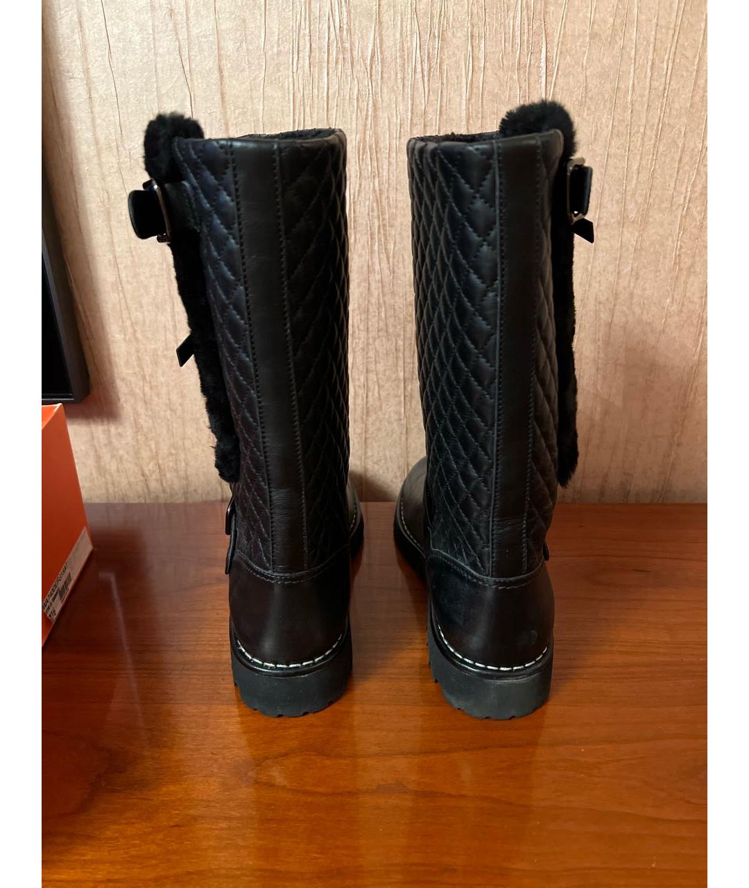 CHANEL PRE-OWNED Черные кожаные ботинки, фото 4