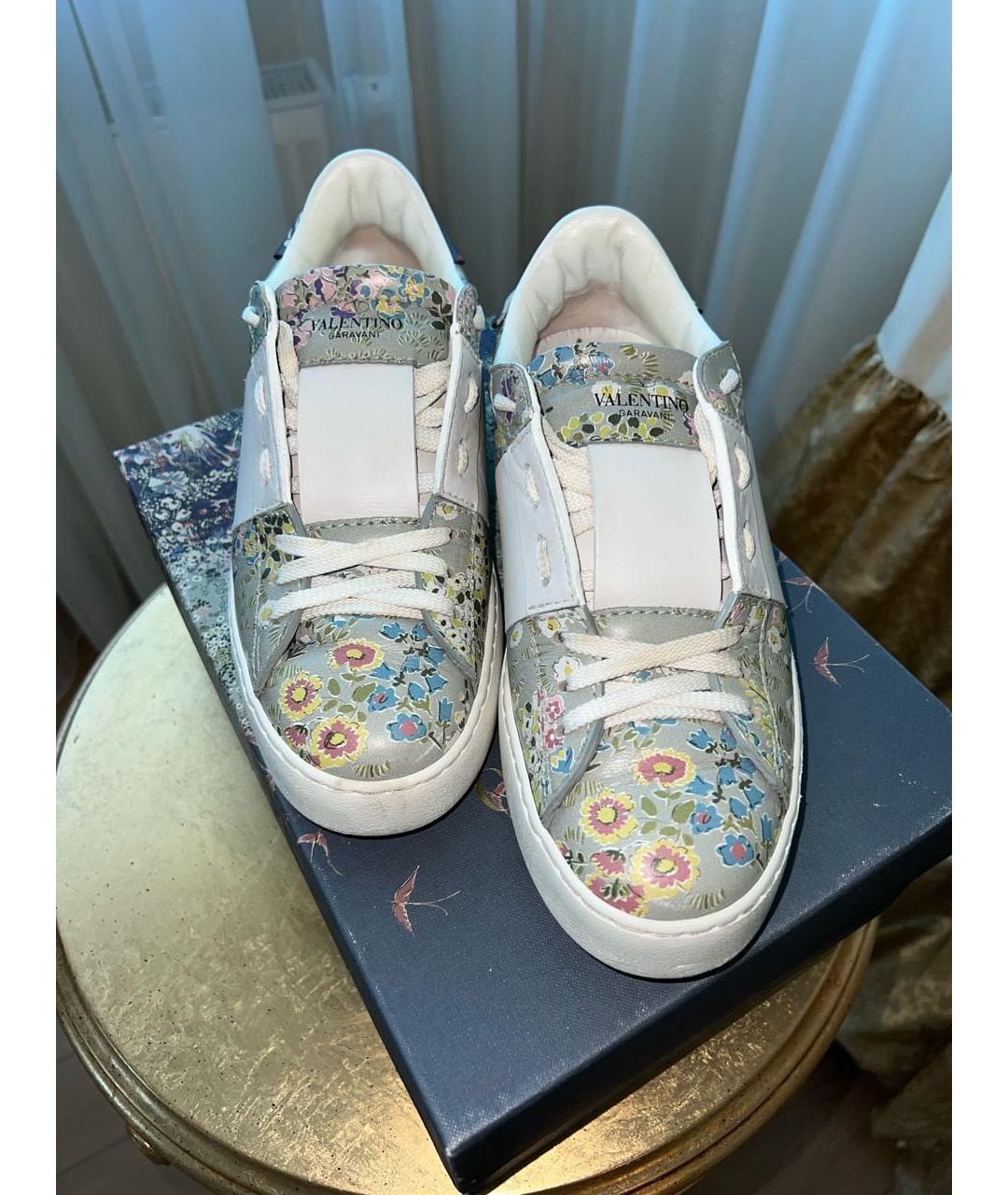 VALENTINO Голубые кожаные кеды, фото 2