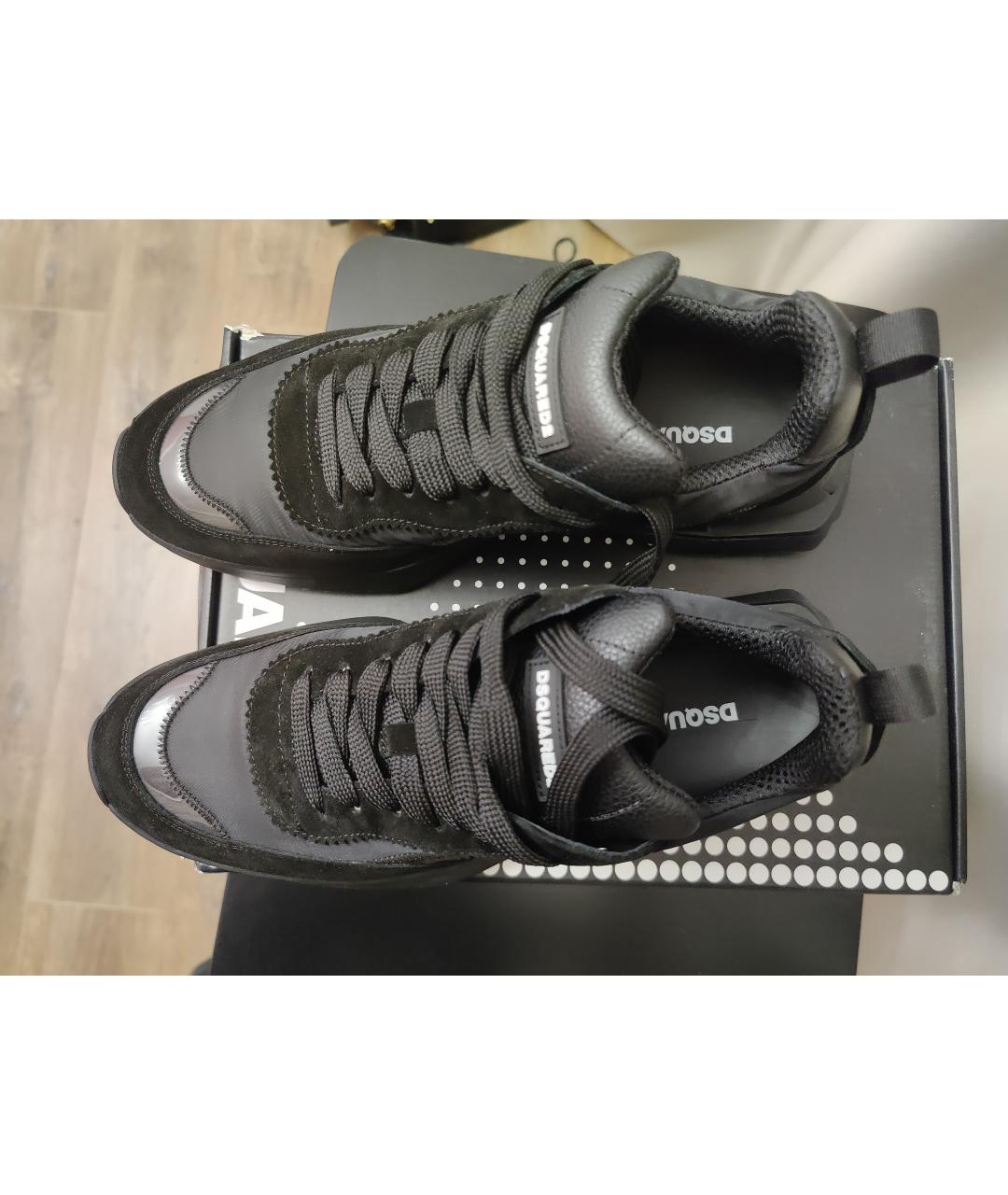 DSQUARED2 Черные замшевые низкие кроссовки / кеды, фото 3
