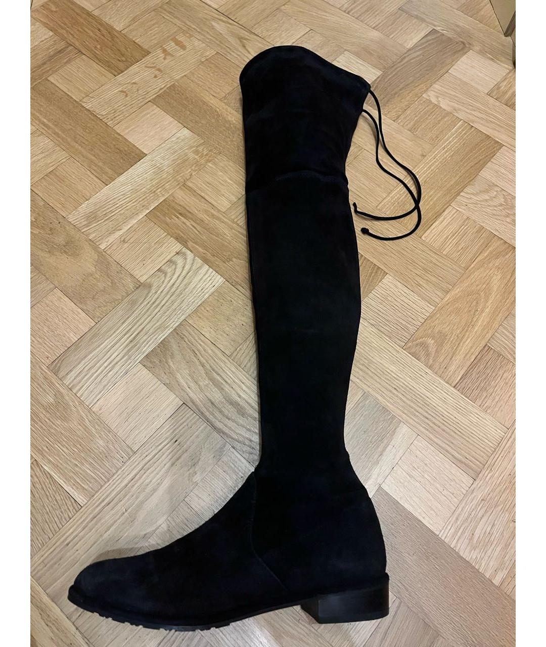 STUART WEITZMAN Черные замшевые ботфорты, фото 4
