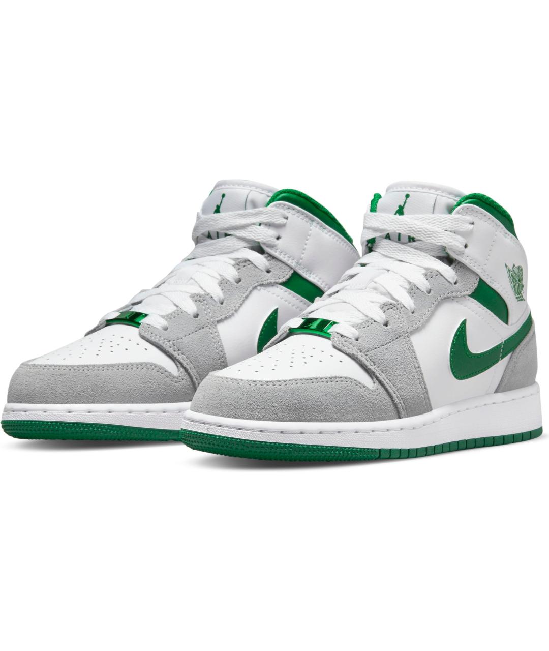 JORDAN Серые замшевые высокие кроссовки / кеды, фото 2