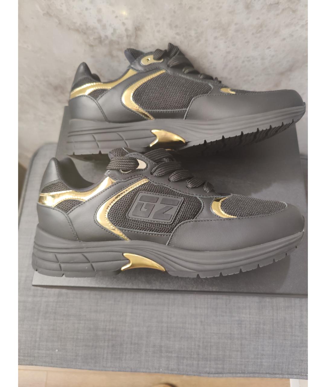 GIUSEPPE ZANOTTI DESIGN Черные кожаные низкие кроссовки / кеды, фото 4
